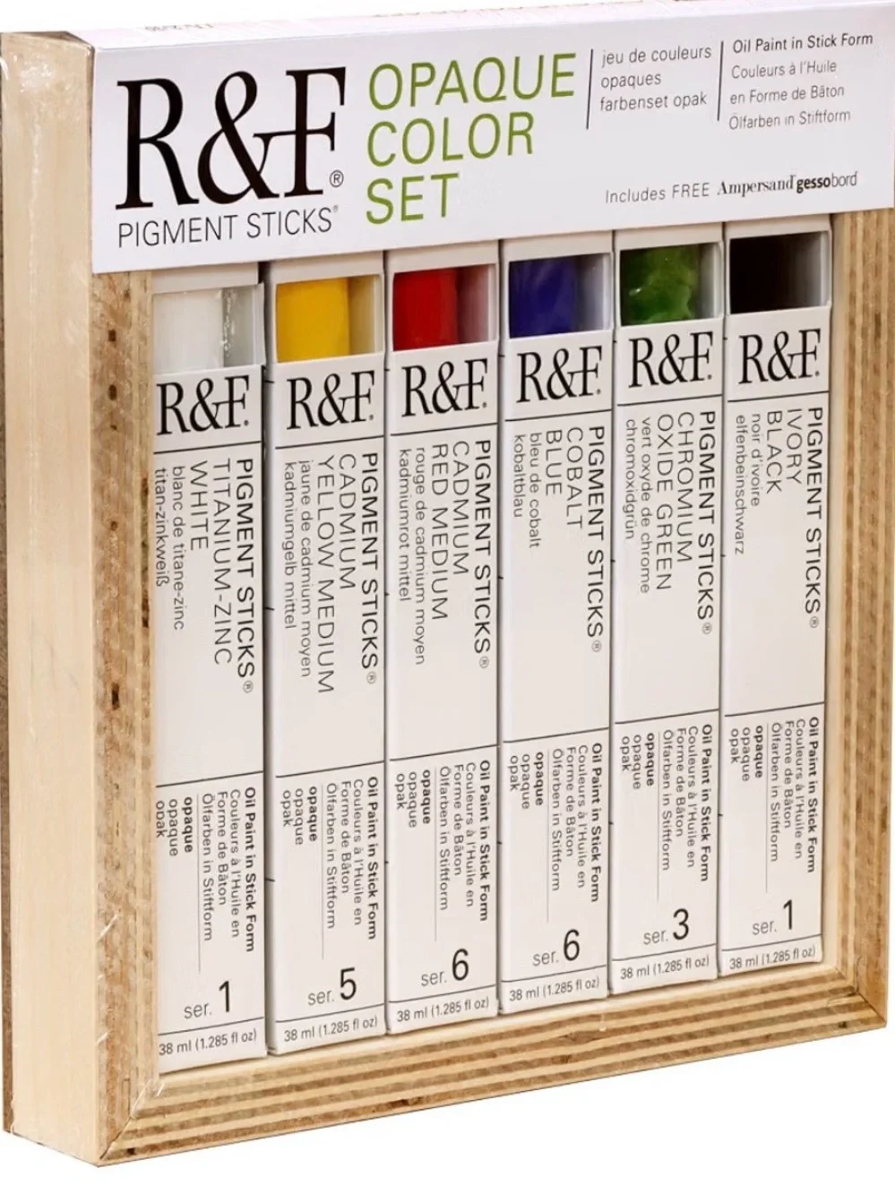 R&F Handmade Paints Professional Oil Opaque Color Set Pigment Sticks - Set of 6